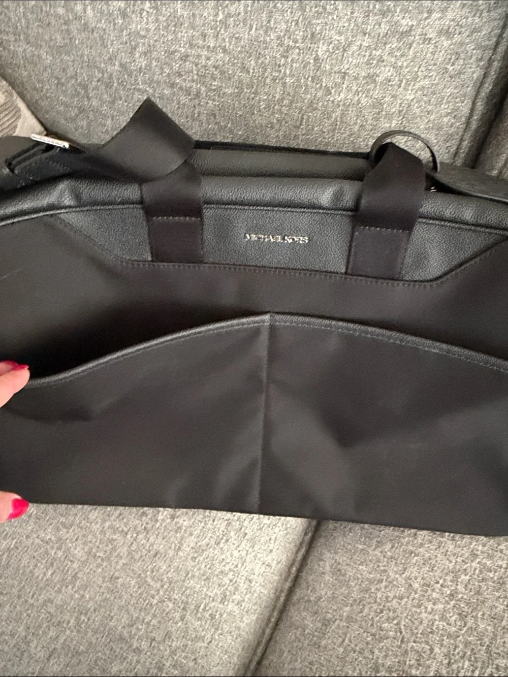 Michael Kors Black Nylon Laptop Briefcase with Detachable Strap